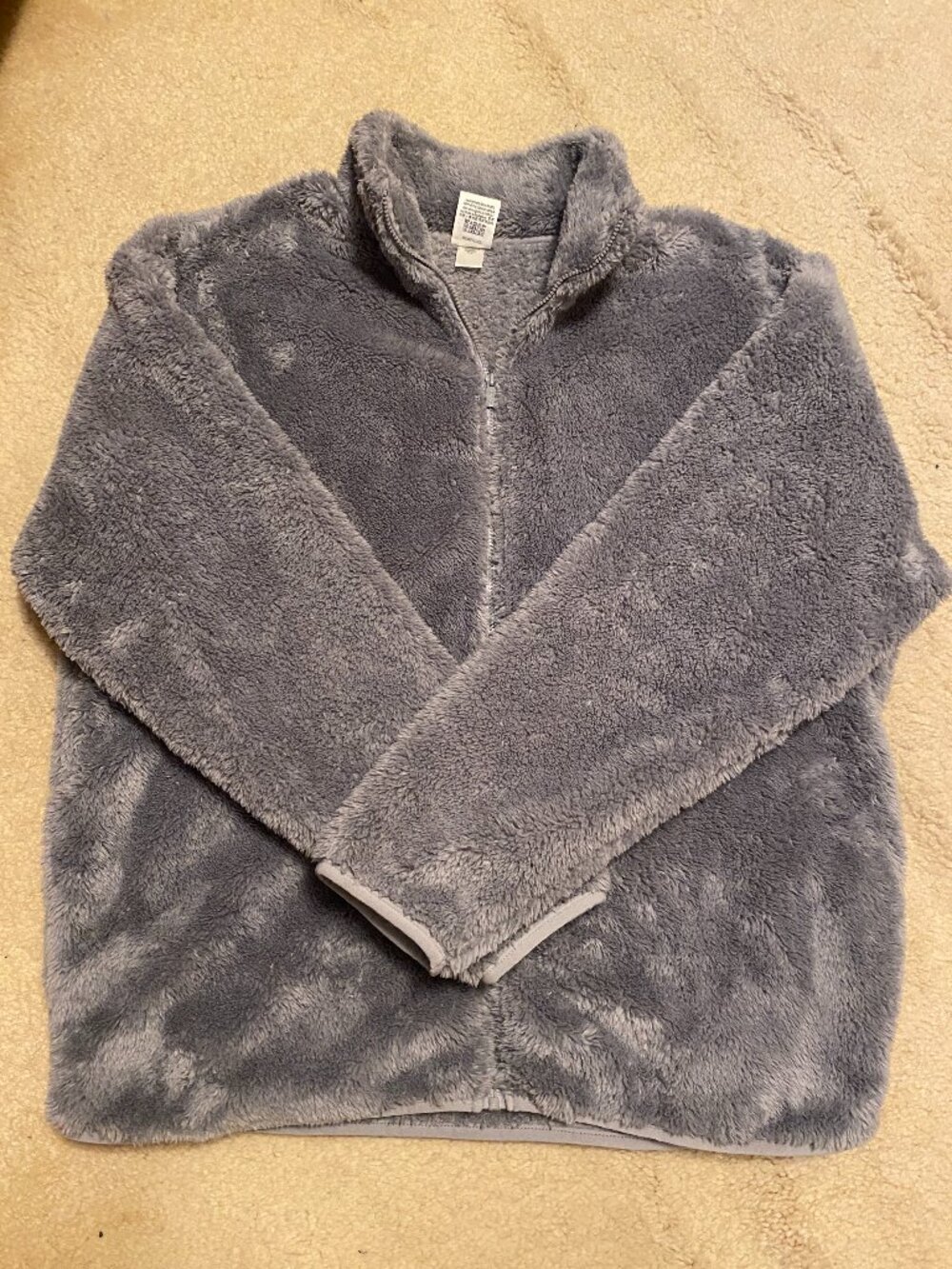 PINK Teddybear Fleece Jacket, Med, Gray